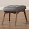 Baxton Studio Waldmann Mid-Century Modern Grey Upholstered Ottoman 143-7851 - alternate 5